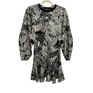 Anthropologie Black and White Animal Print Dress